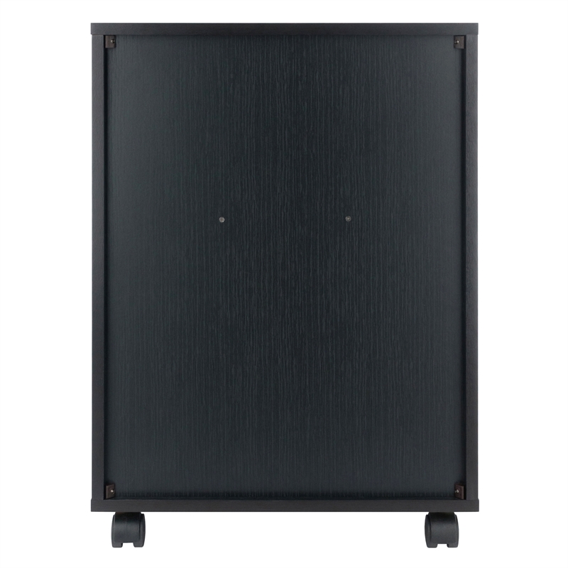 Norfolk 6 Bins 2 Drawer Mobile Cabinet Black Finish