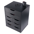 Norfolk 6 Bins 2 Drawer Mobile Cabinet Black Finish