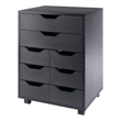 Norfolk 6 Bins 2 Drawer Mobile Cabinet Black Finish