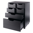 Norfolk 4 Bins 2 Drawer Mobile Cabinet Black Finish