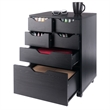 Norfolk 4 Bins 2 Drawer Mobile Cabinet Black Finish