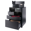 Norfolk 4 Bins 2 Drawer Mobile Cabinet Black Finish