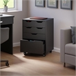 Norfolk 4 Bins 2 Drawer Mobile Cabinet Black Finish