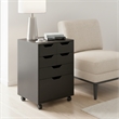 Norfolk 4 Bins 2 Drawer Mobile Cabinet Black Finish