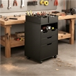 Norfolk 4 Bins 2 Drawer Mobile Cabinet Black Finish