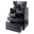 Norfolk 4 Bins 2 Drawer Mobile Cabinet Black Finish