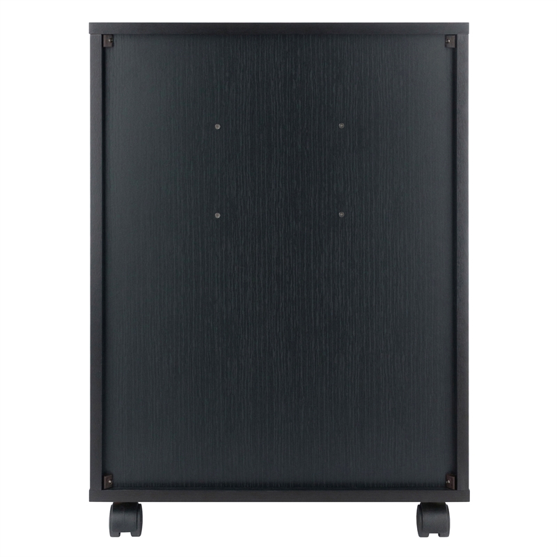 Norfolk 4 Bins 2 Drawer Mobile Cabinet Black Finish