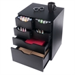 Norfolk 4 Bins 2 Drawer Mobile Cabinet Black Finish