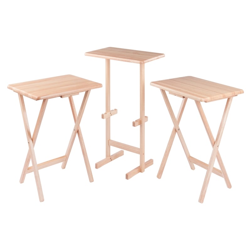Riley 3-Pc Set Snack Table Natural Finish
