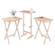 Riley 3-Pc Set Snack Table Natural Finish