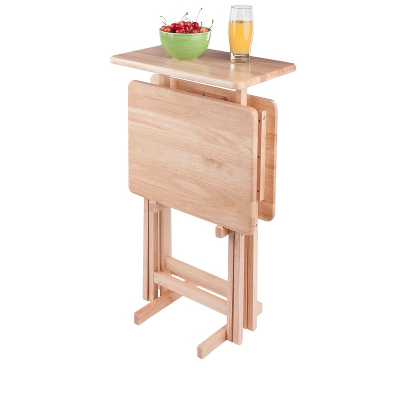 Riley 3-Pc Set Snack Table Natural Finish