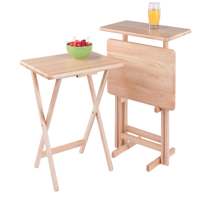 Riley 3-Pc Set Snack Table Natural Finish