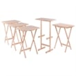 Riley 5-Pc Set Snack Table Natural Finish