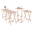 Riley 5-Pc Set Snack Table Natural Finish
