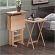 Riley 5-Pc Set Snack Table Natural Finish