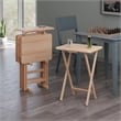 Riley 5-Pc Set Snack Table Natural Finish