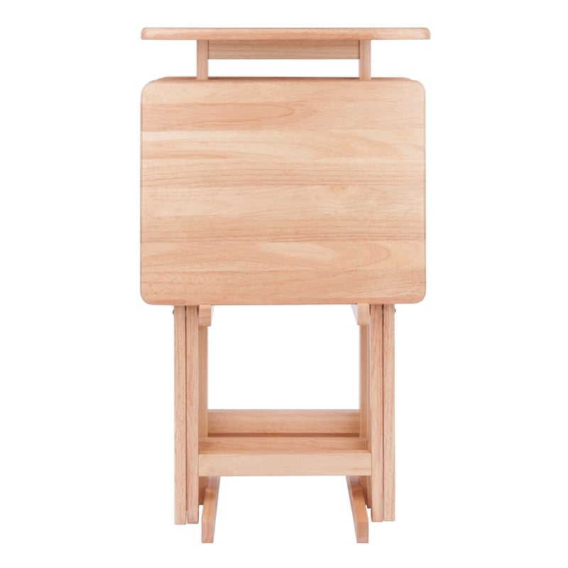 Riley 5-Pc Set Snack Table Natural Finish