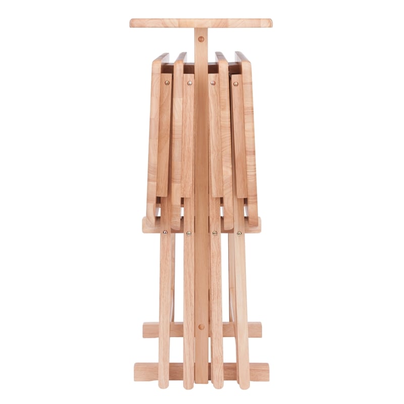 Riley 5-Pc Set Snack Table Natural Finish