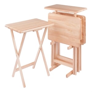 Riley 5-Pc Set Snack Table Natural Finish