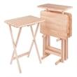 Riley 5-Pc Set Snack Table Natural Finish
