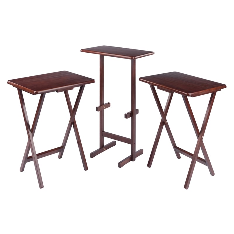 Riley 3-Pc Set Snack Table Walnut Finish