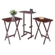 Riley 3-Pc Set Snack Table Walnut Finish