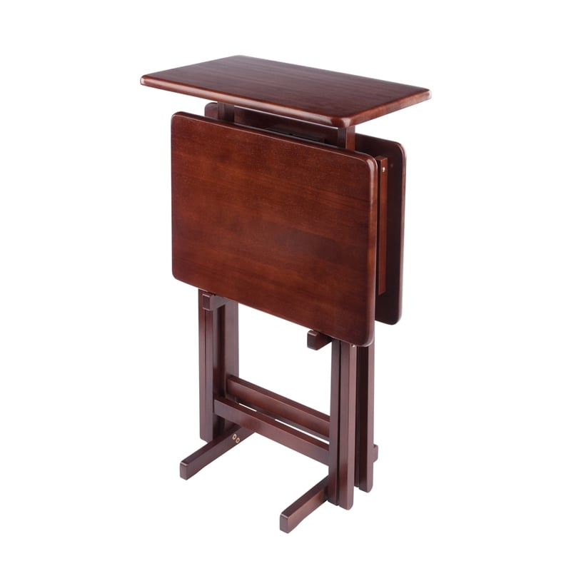 Riley 3-Pc Set Snack Table Walnut Finish