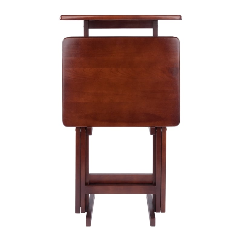 Riley 3-Pc Set Snack Table Walnut Finish