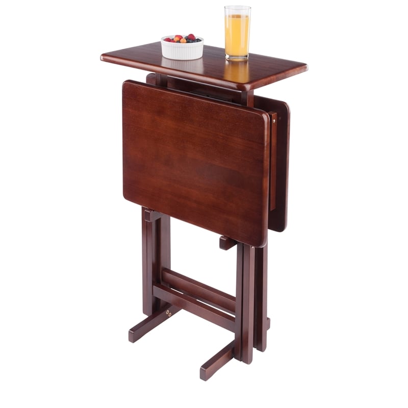 Riley 3-Pc Set Snack Table Walnut Finish