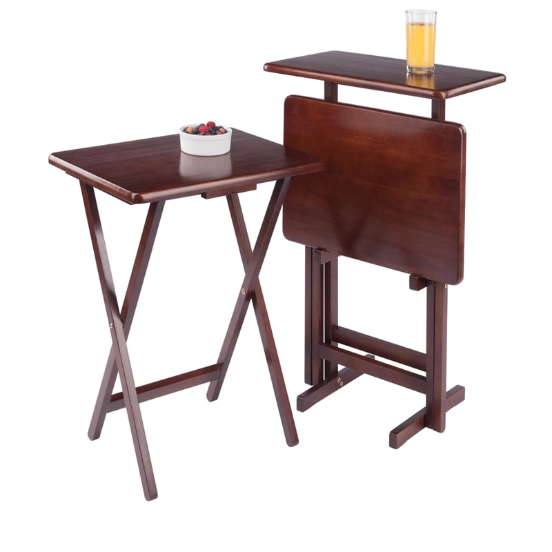 Riley 3-Pc Set Snack Table Walnut Finish