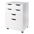Norfolk 4 Bins 2 Drawer Mobile Cabinet White Finish