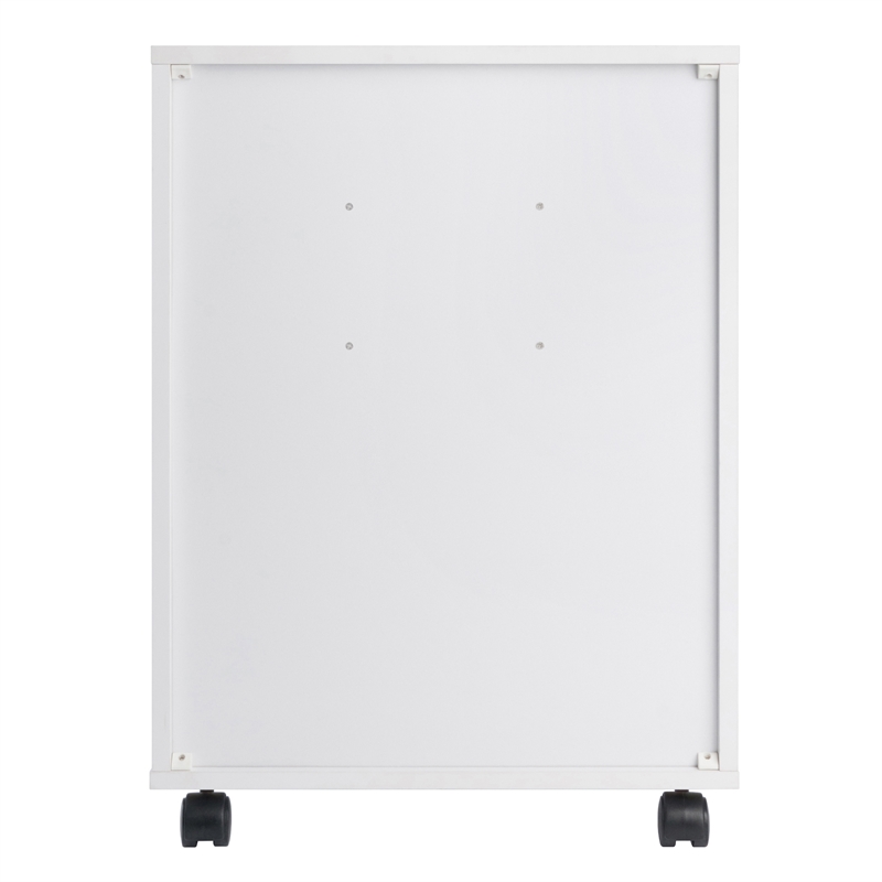 Norfolk 4 Bins 2 Drawer Mobile Cabinet White Finish