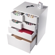 Norfolk 4 Bins 2 Drawer Mobile Cabinet White Finish