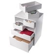 Norfolk 4 Bins 2 Drawer Mobile Cabinet White Finish