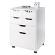 Norfolk 4 Bins 2 Drawer Mobile Cabinet White Finish