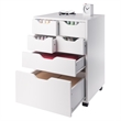 Norfolk 4 Bins 2 Drawer Mobile Cabinet White Finish