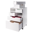 Norfolk 4 Bins 2 Drawer Mobile Cabinet White Finish