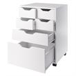 Norfolk 4 Bins 2 Drawer Mobile Cabinet White Finish
