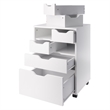 Norfolk 4 Bins 2 Drawer Mobile Cabinet White Finish
