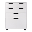 Norfolk 4 Bins 2 Drawer Mobile Cabinet White Finish
