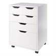 Norfolk 4 Bins 2 Drawer Mobile Cabinet White Finish