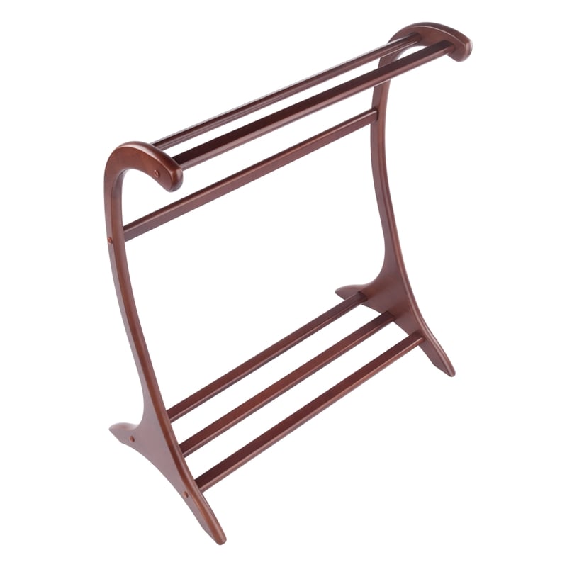 Winsome Bella Blanket Rack in Walnut Finish