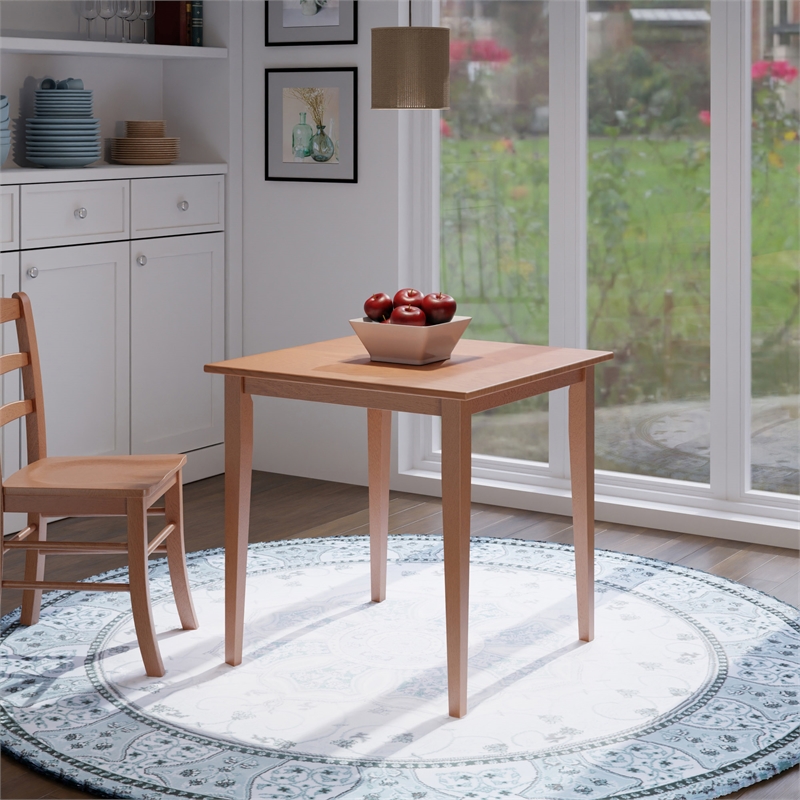 Winsome Groveland Square Transitional Solid Wood Dining Table in Light Oak