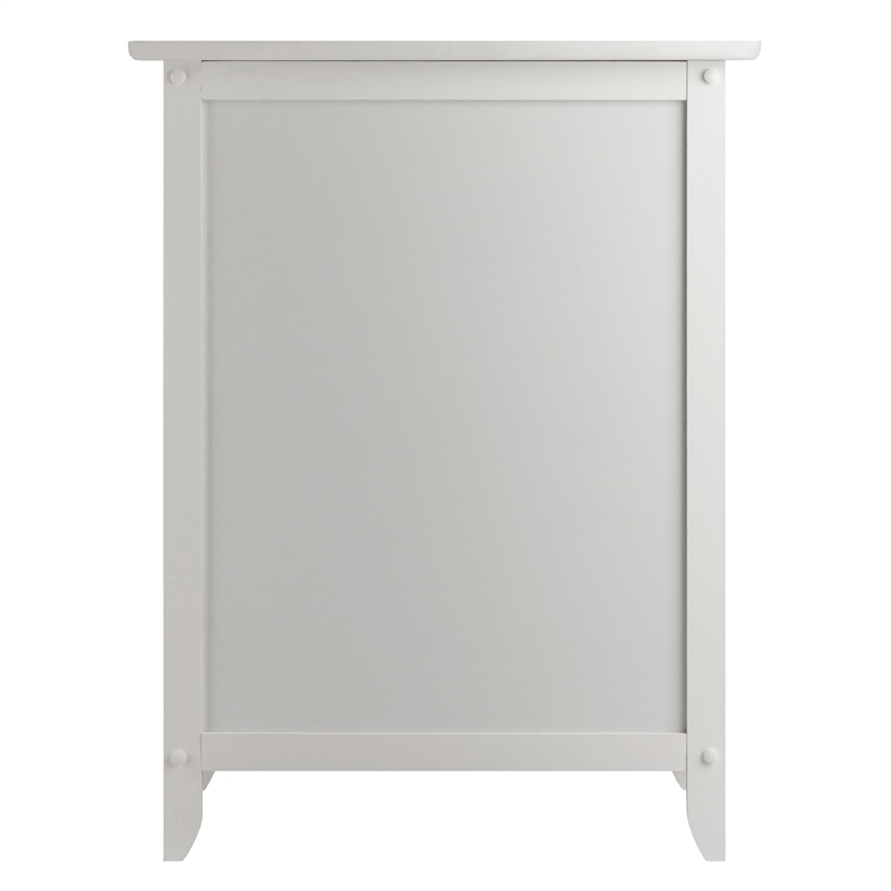 Winsome Eugene Transitional Solid Wood Nightstand with Drawer in White