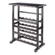 Winsome Vinny Transitional Solid Wood Wine Rack and Glass Holder - Dark Espresso