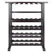Winsome Vinny Transitional Solid Wood Wine Rack and Glass Holder - Dark Espresso