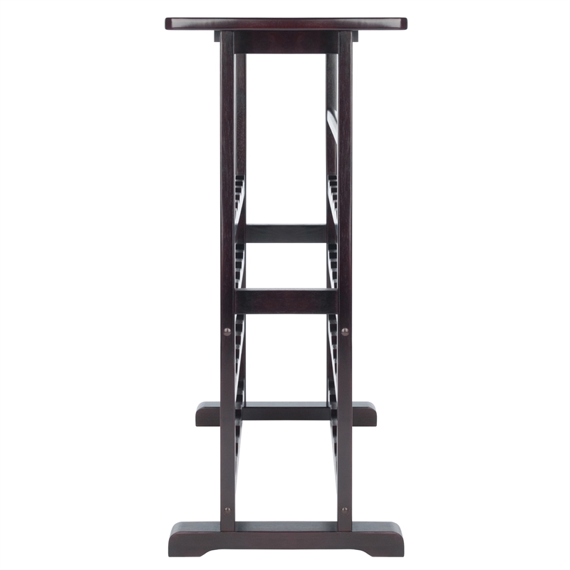 Winsome Vinny Transitional Solid Wood Wine Rack and Glass Holder - Dark Espresso