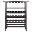 Winsome Vinny Transitional Solid Wood Wine Rack and Glass Holder - Dark Espresso