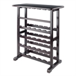 Winsome Vinny Transitional Solid Wood Wine Rack and Glass Holder - Dark Espresso