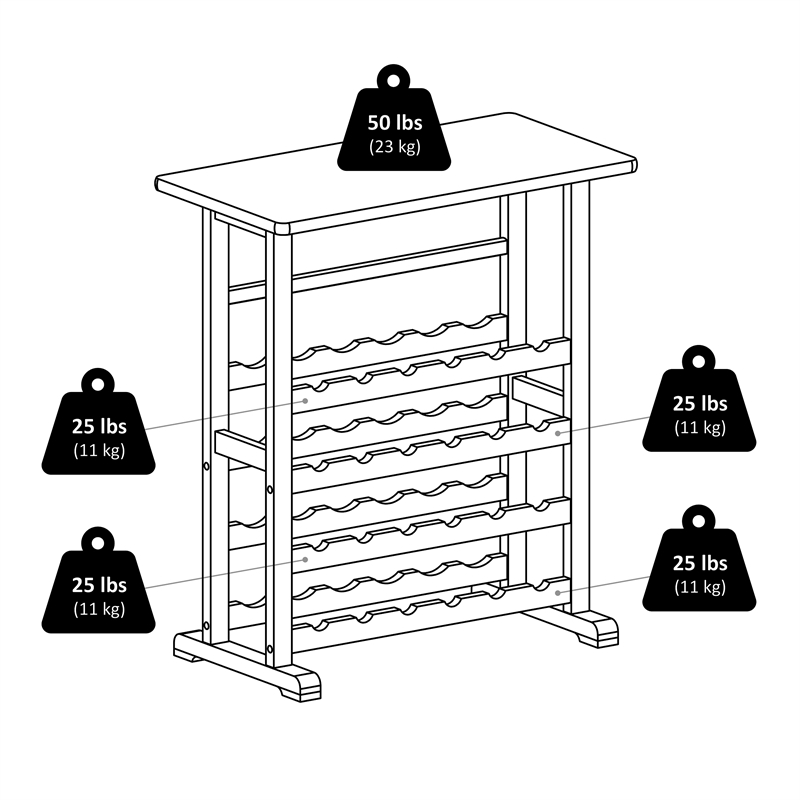 Winsome Vinny Transitional Solid Wood Wine Rack and Glass Holder - Dark Espresso